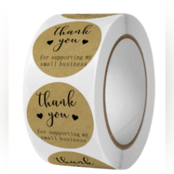500 THANK YOU FOR SUPPORTING MY SMALL BUSINESS LABELS STICKERS ENVELOPE SEALS 1" - Picture 3 of 3